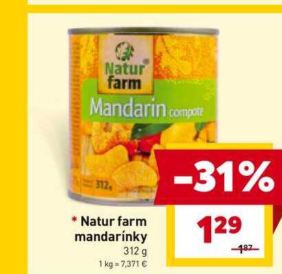 Natur farm mandarínky 312 g 