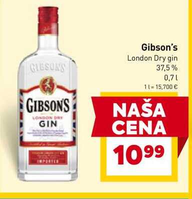 Gibson's London Dry gin 37,5% 0,7l