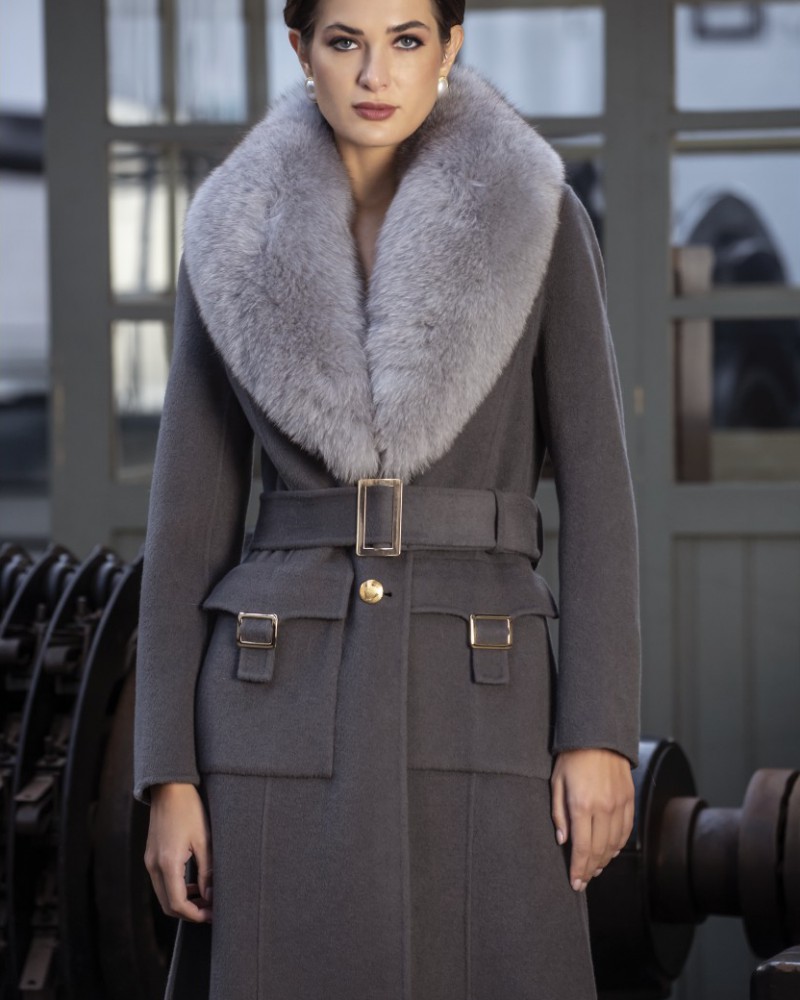 Kabát LOCO LUXO dámsky 6050 Grey