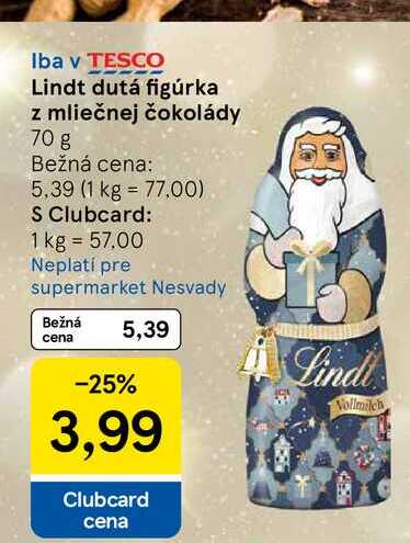 Lindt dutá figúrka z mliečnej čokolády 70 g 