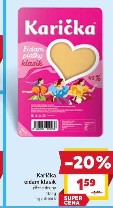 Karička eidam klasik rôzne druhy 100 g 