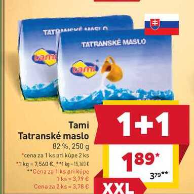 Tami Tatranské maslo 82%, 250 g 