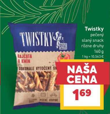 Twistky pečený slaný snack rôzne druhy 160 g