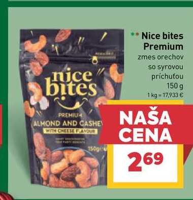 Nice bites Premium zmes orechov so syrovou príchuťou 150 g