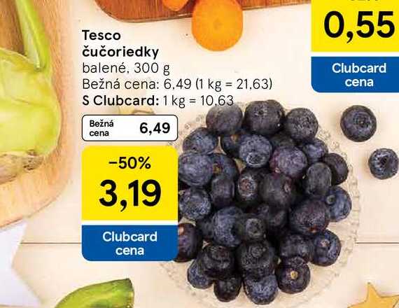 Tesco čučoriedky balené, 300 g