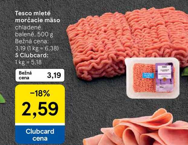 Tesco mleté morčacie mäso chladené balené, 500 g 