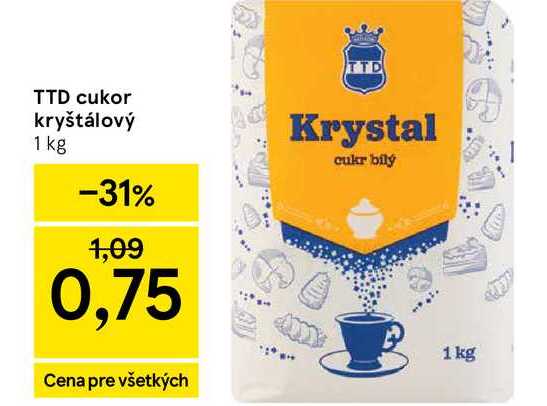 TTD cukor kryštálový 1 kg 