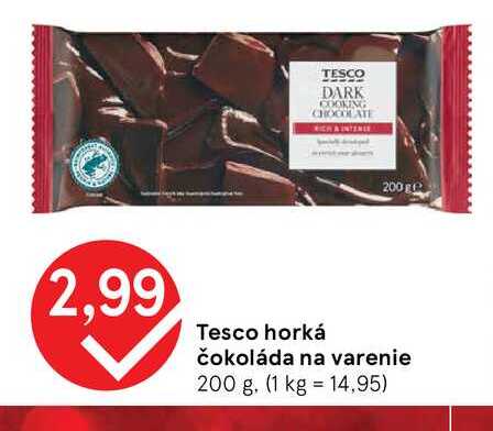 Tesco horká čokoláda na varenie 200 g