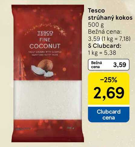 Tesco strúhaný kokos 500 g