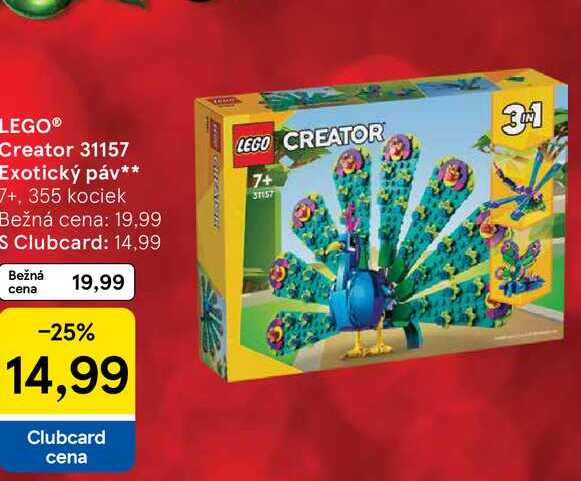 LEGO® Creator 31157 Exotický páv 7+, 355 kociek