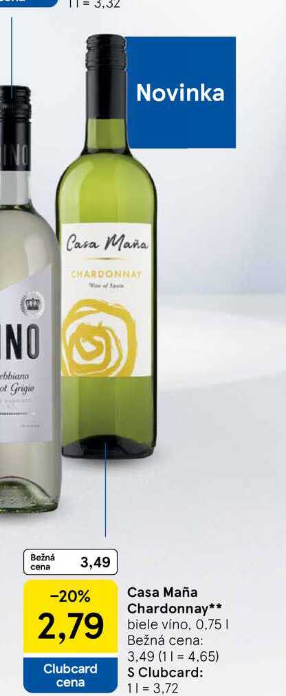 Casa Maña Chardonnay biele víno, 0,75l