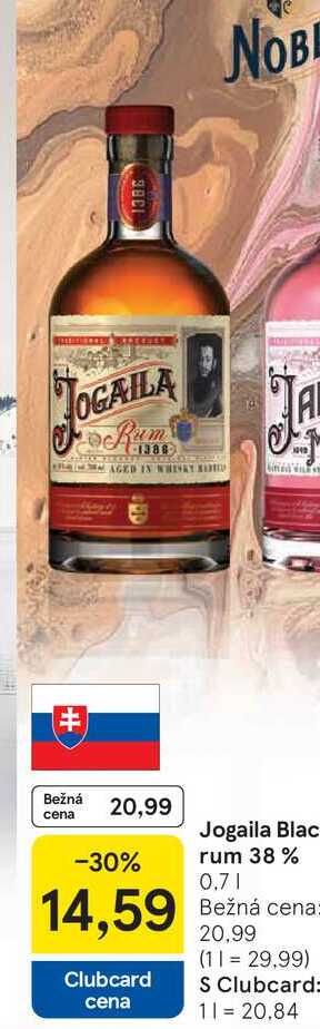 Jogaila Black rum 38% 0.7l