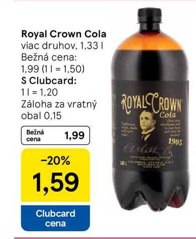 Royal Crown Cola viac druhov, 1,33l