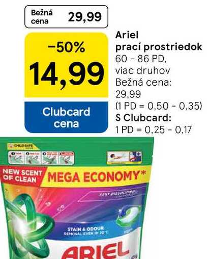 Ariel prací prostriedok 60 - 86 PD, viac druhov  