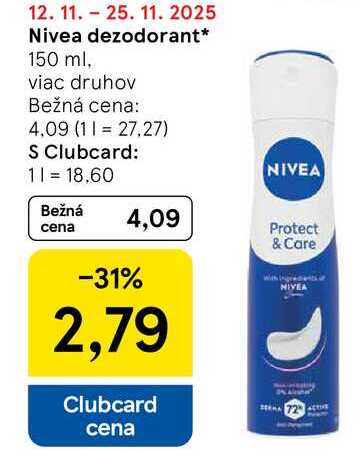 Nivea dezodorant 150 ml, viac druhov