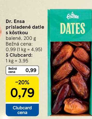 Dr. Ensa prisladené datle s kôstkou balené, 200 g 