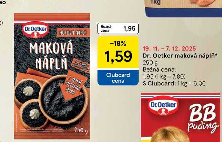 Dr. Oetker maková náplň 250 g 