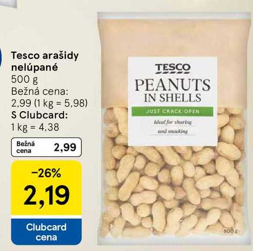 Tesco arašidy nelúpané 500 g