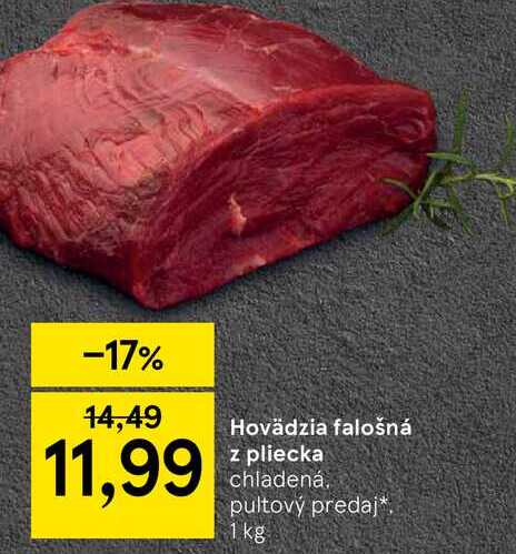 Hovädzia falošná z pliecka chladená pultový predaj 1kg