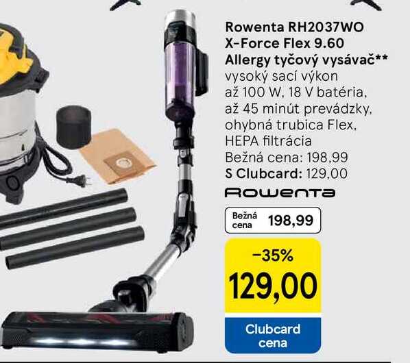 Rowenta RH2037WO X-Force Flex 9.60 Allergy tyčový vysávač