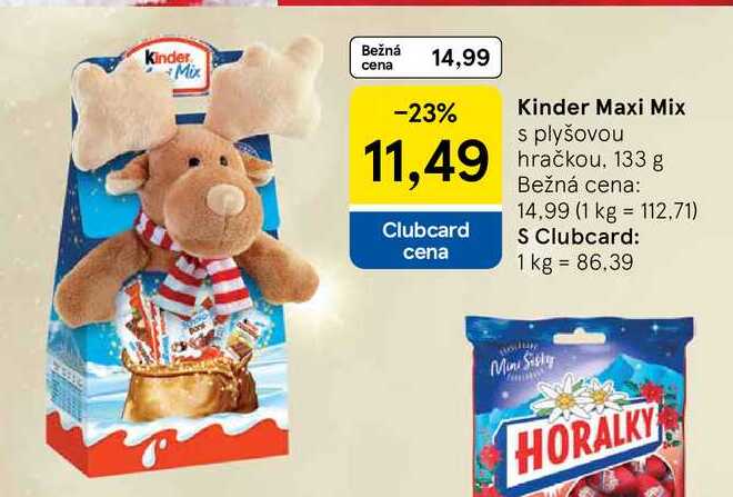 Kinder Maxi Mix s plyšovou hračkou, 133 g