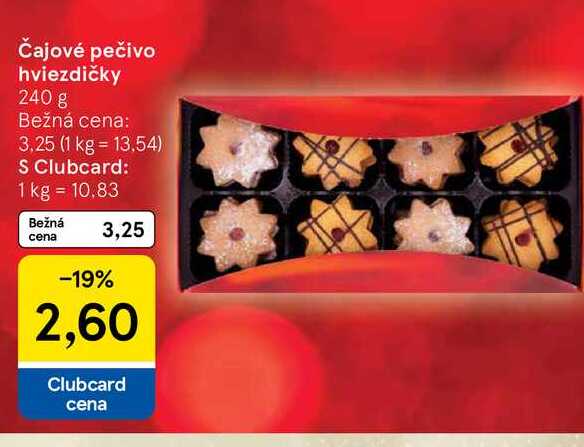 Čajové pečivo hviezdičky 240 g 