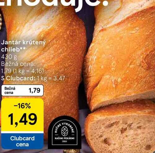 Jantár krútený chlieb 430 g 