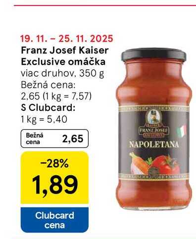 Franz Josef Kaiser Exclusive omáčka viac druhov, 350 g 