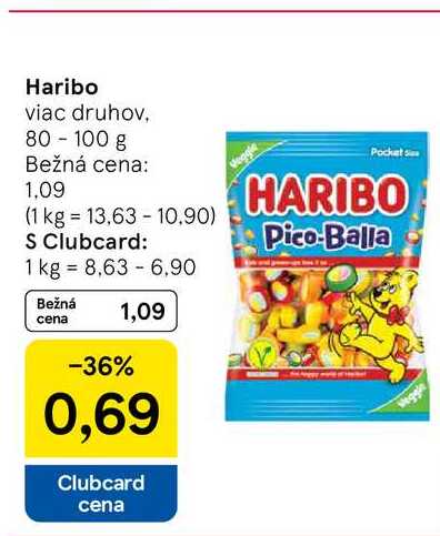 Haribo viac druhov, 80-100 g