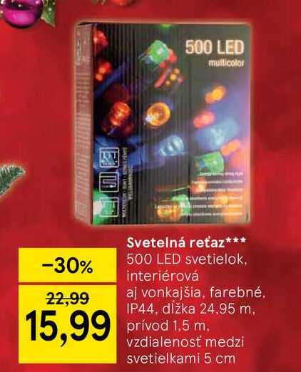 Svetelná reťaz 500 LED svetielok