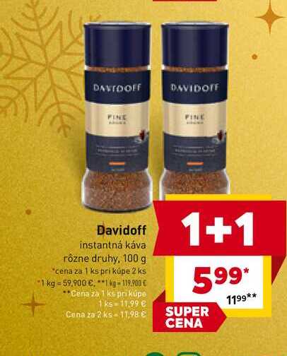 Davidoff instantná káva rôzne druhy, 100 g