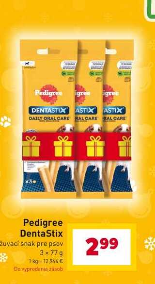 Pedigree Dentastix žuvací snak pre psov 3x77 g