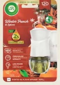 Air Wick Essential Oils elektrický osviežovač vzduchu strojček a náplň zimný punč