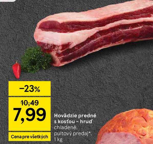 Hovädzie predné s kostou - hruď' chladené 1kg