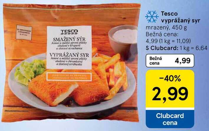 Tesco vyprážaný syr mrazený, 450 g 