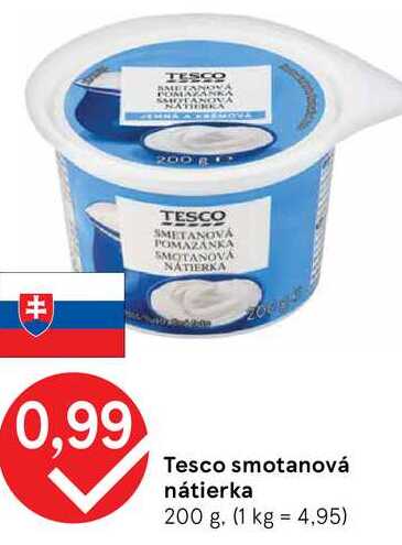 Tesco smotanová nátierka 200 g