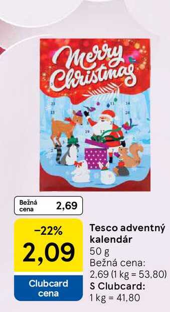Tesco adventný kalendár 50g