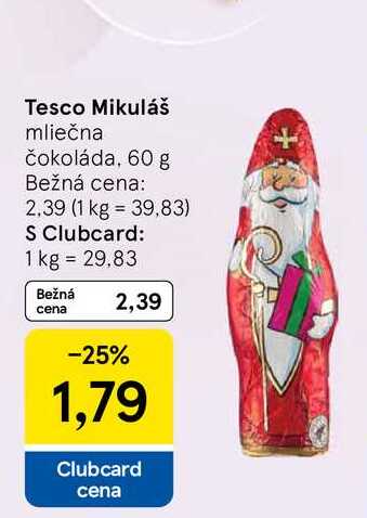 Tesco Mikuláš mliečna čokoláda, 60 g