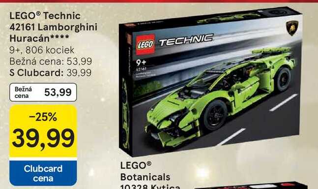 LEGO® Technic 42161 Lamborghini Huracán 9+, 806 kociek