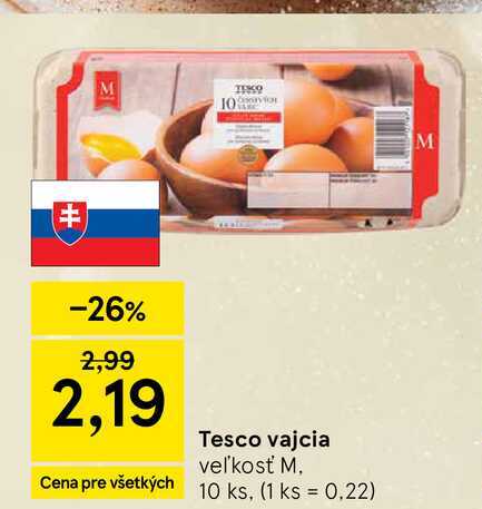 Tesco vajcia veľkosť M, 10 ks