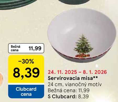 Servírovacia misa 24 cm, vianočný motív