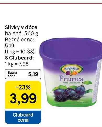 Slivky v dóze balené, 500 g 