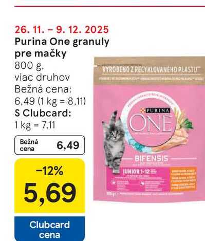 Purina One granuly pre mačky 800 g