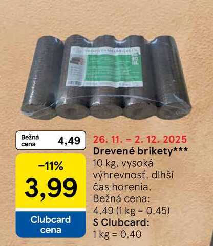 Drevené brikety 10 kg