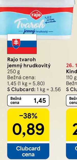Rajo tvaroh jemný hrudkovitý 250 g