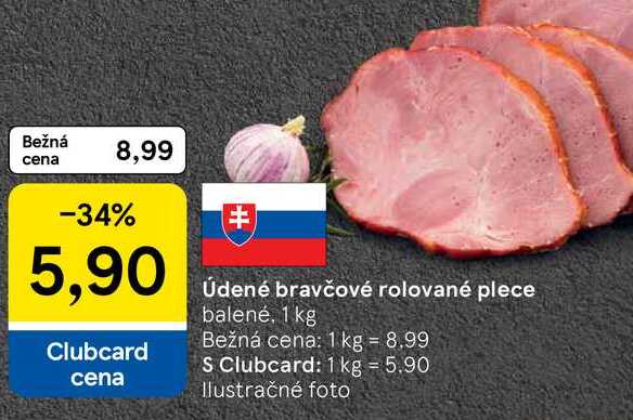 Údené bravčové rolované plece balené, 1 kg 