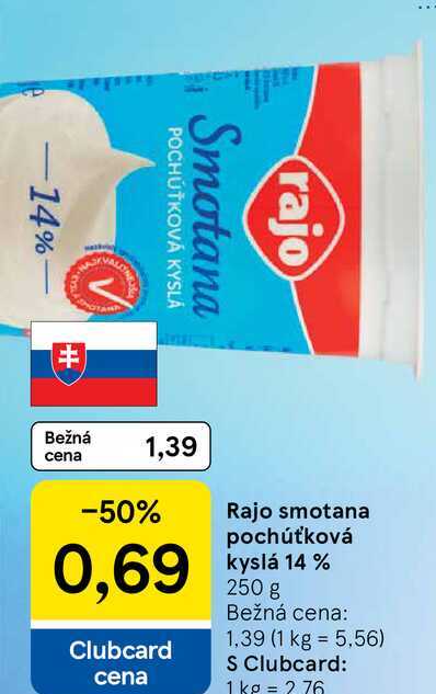 Rajo smotana pochúťková kyslá 14 % 250 g 