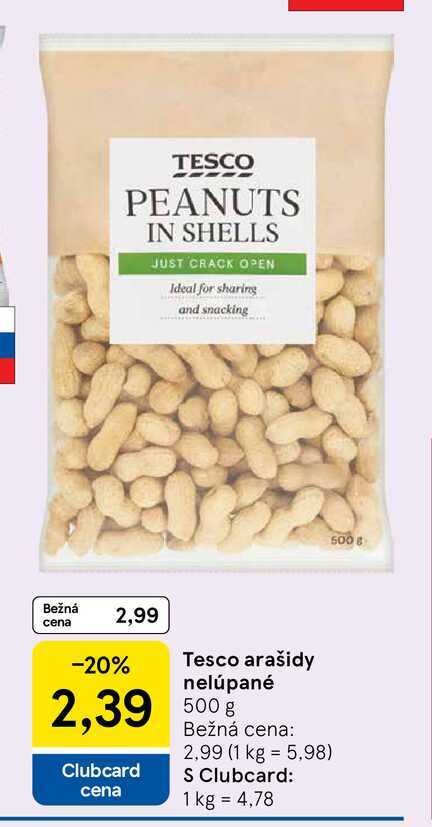 Tesco arašidy nelúpané 500 g