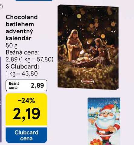 Chocoland betlehem adventný kalendár 50 g 