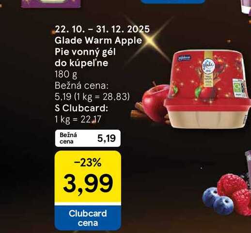Glade Warm Apple Pie vonný gél do kúpeľne 180 g